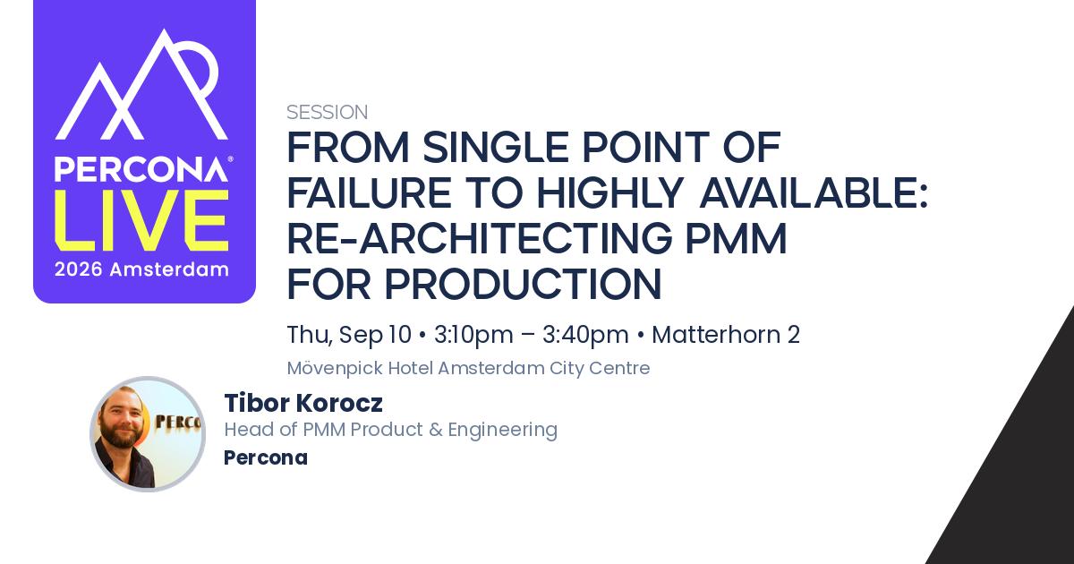 From Single Point of Failure to Highly Available: Re-architecting PMM for Production