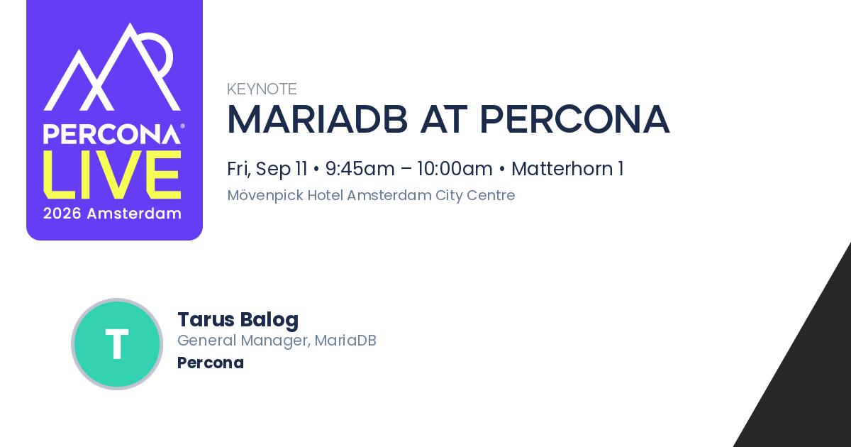 MariaDB at Percona