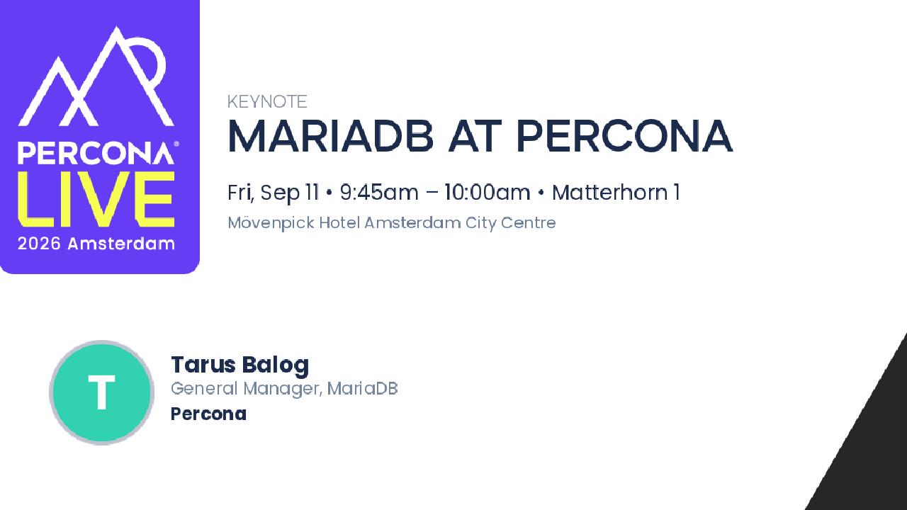 MariaDB at Percona