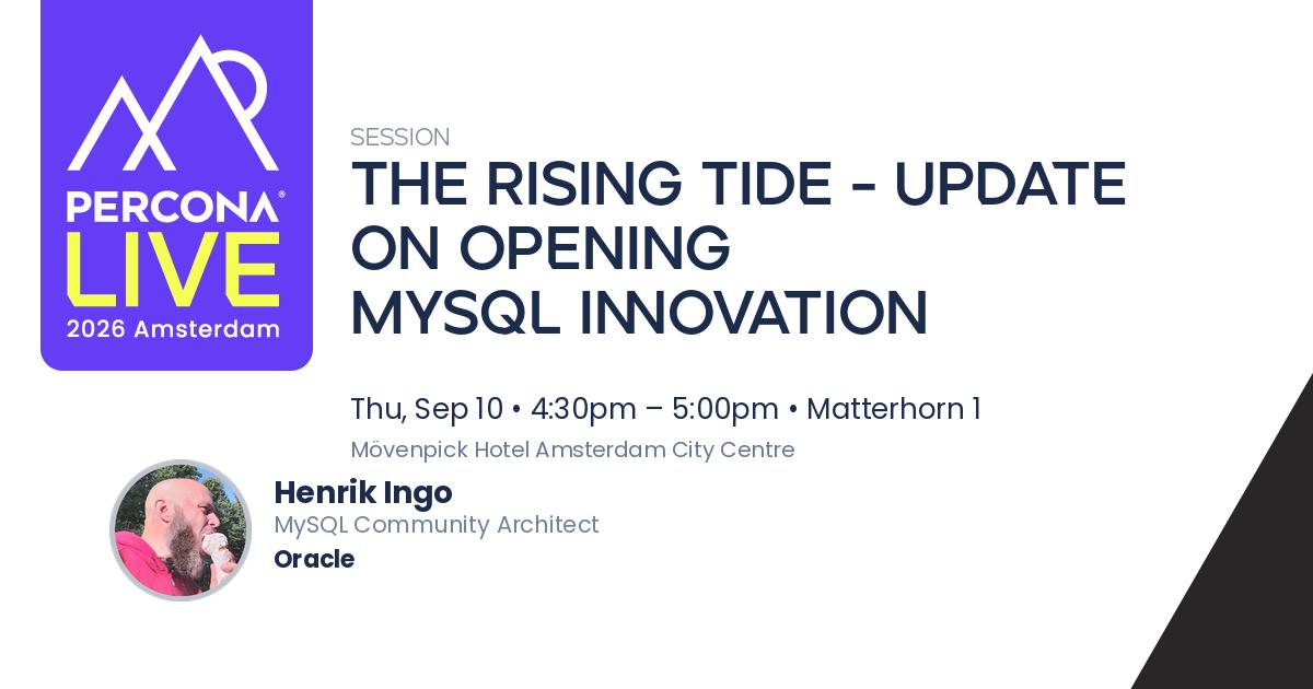 The Rising Tide - Update on Opening MySQL Innovation