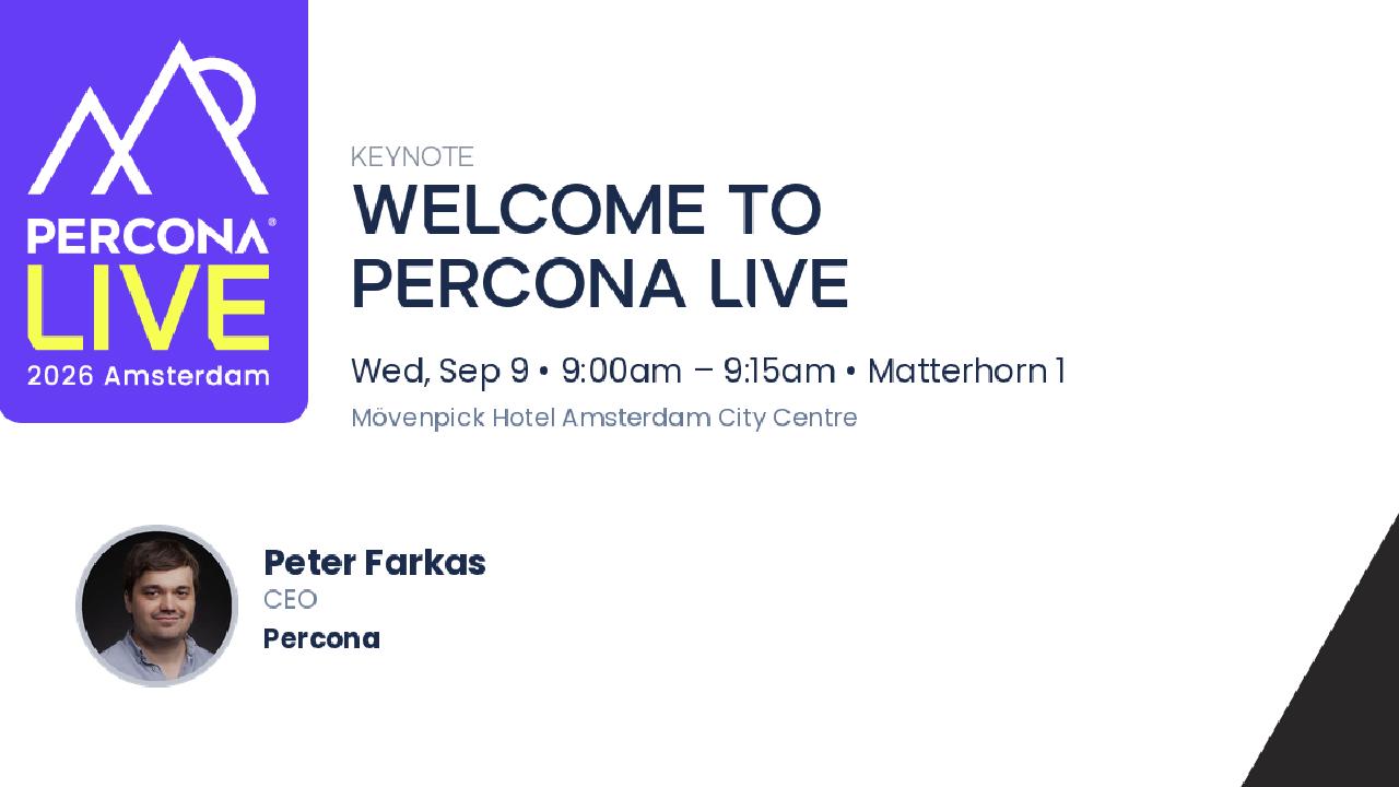 Welcome to Percona Live