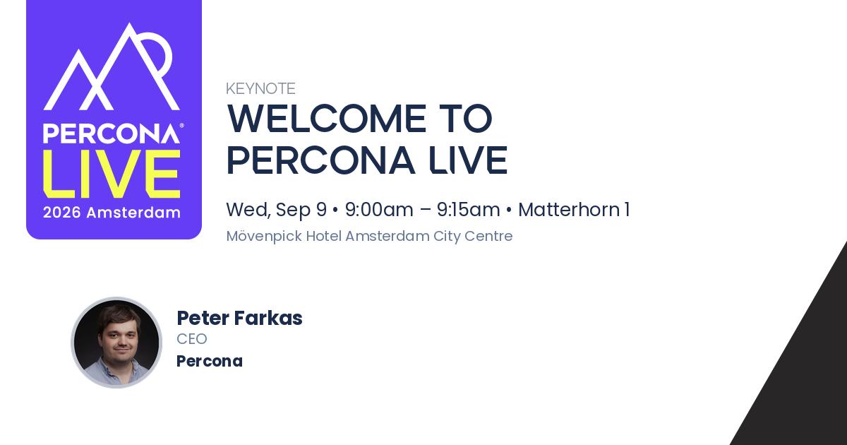 Welcome to Percona Live